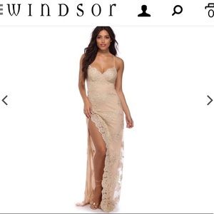 Anastasia Gold lace dress